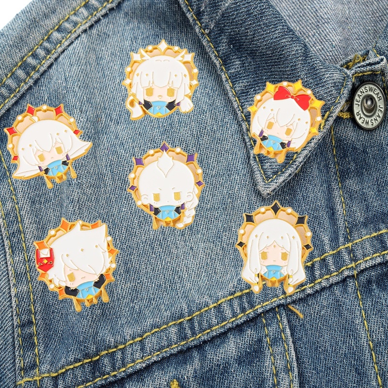 Ghim cài áo QIHE JEWELRY tráng men hình nhân vật Game Peripheral Sky 6 loại tùy chọn làm quà cho bạn bè