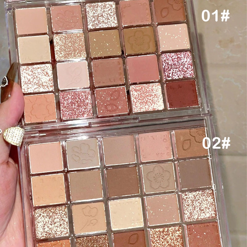 Bảng Phấn Mắt 20 Màu Lì Và Ánh Nhũ Kết Hợp Trang Điểm Kháng Nước Và Lâu Trôi S0W5