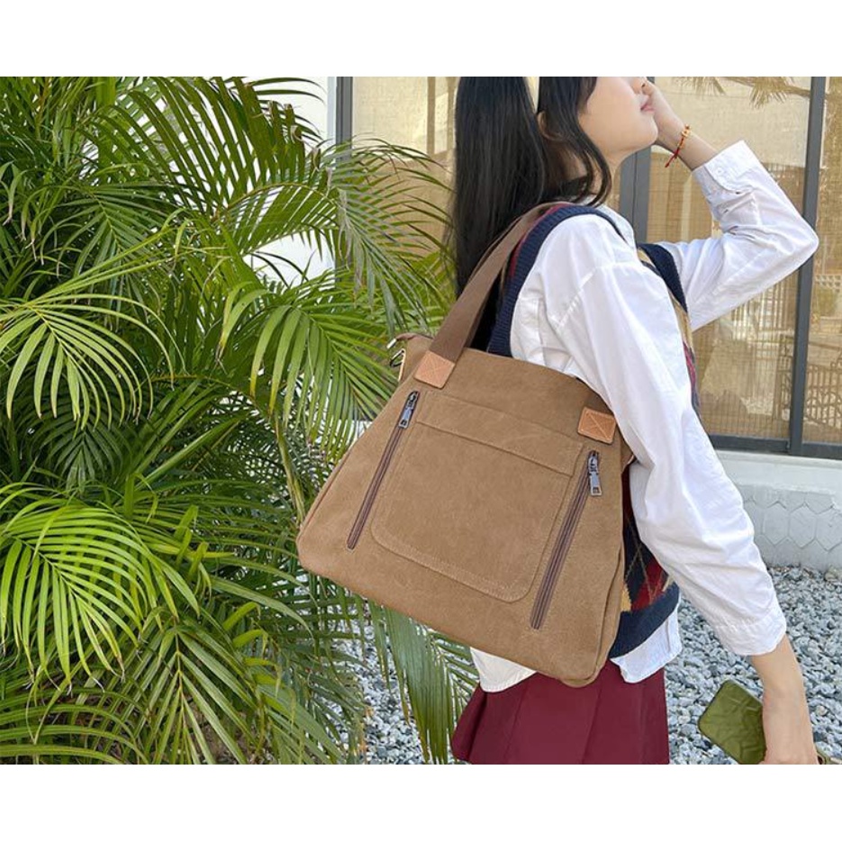 Túi xách túi đeo vai nữ vải canvas thời trang cao cấp phong cách mới