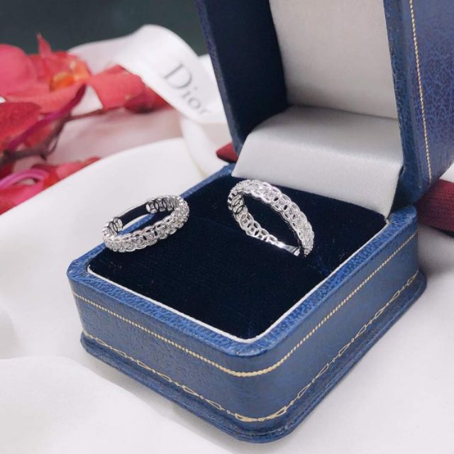 nhẫn kim tiền bạc đính đá kiểu mới