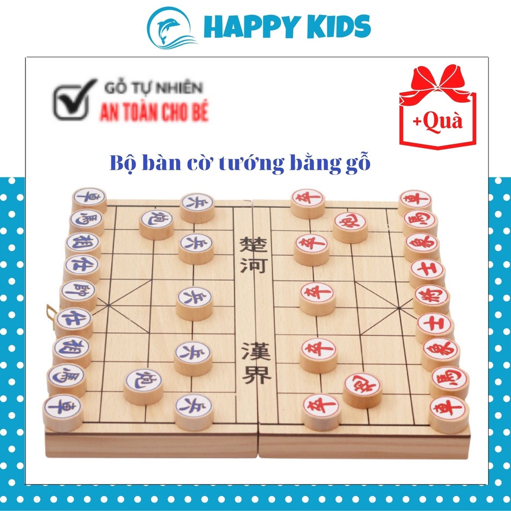 Trò Chơi Cờ Tướng Cờ Vua Bằng Gỗ Board Game Đối Kháng Trí Tuệ Tư Duy Thông Minh, Bàn Cờ Kèm Hộp Đựng HAPPY KIDS247