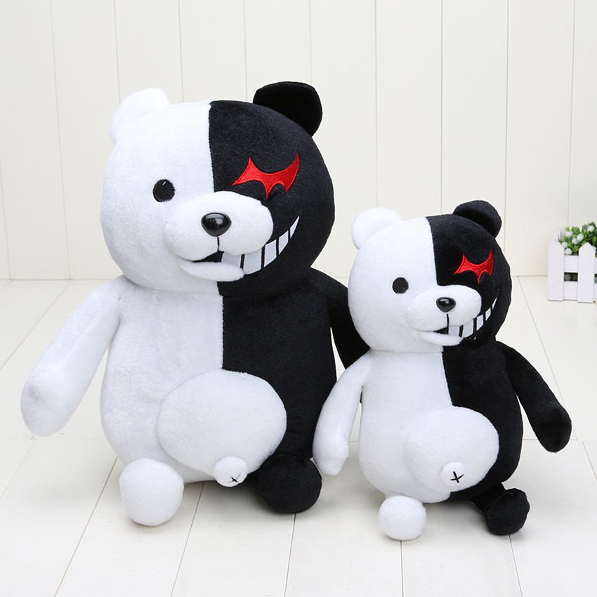 Gấu nhồi bông màu trắng đen dễ thương monokuma doll black and white Bear School Principal Plush toy