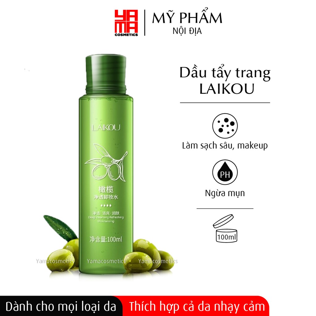 Dầu tẩy trang Laikou 100ml chiết xuất OLIVE làm sạch sâu loại bỏ Make up | BigBuy360 - bigbuy360.vn