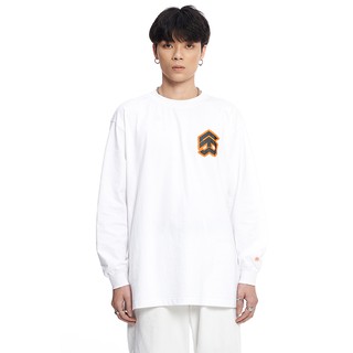 5THEWAY® /stroke/ BIG LOGO LS NEW TEE™ in WHITE aka Áo Thun Trắng Tay Dài