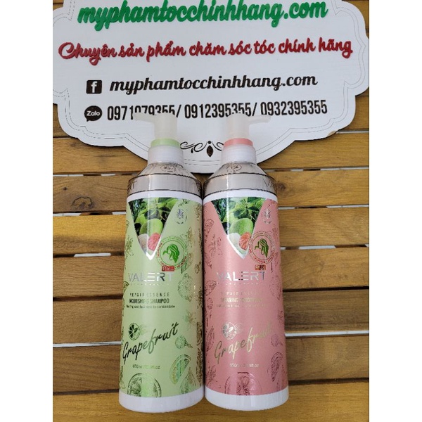Mẫu mới nhất Dầu gội xả Bưởi Grapefruit Valert phục hồi và mọc tóc 850ml chính hãng công ty