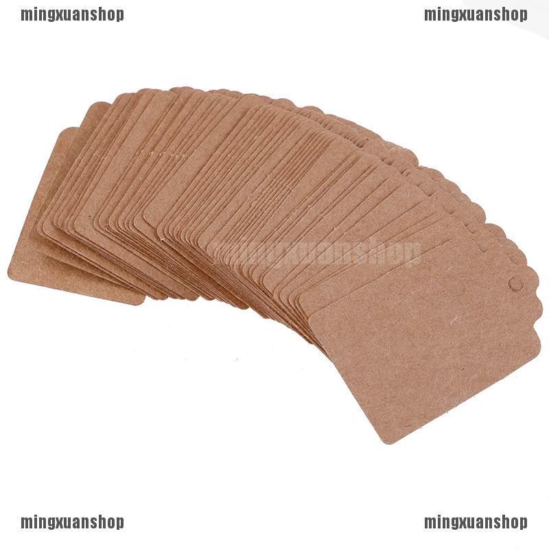 ★BÁN CHẠY ★100 Pcs Kraft Paper Label Price Wedding Party Gift Card Packaging Labels