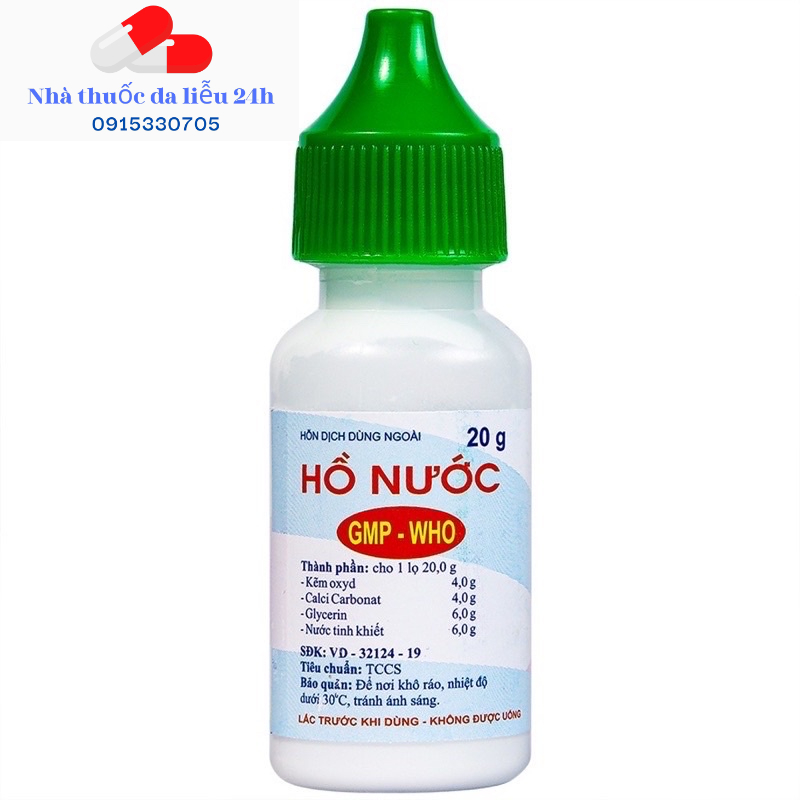 Hồ nước bôi da 20g Kẽm oxit - nhà thuốc da liễu 24h