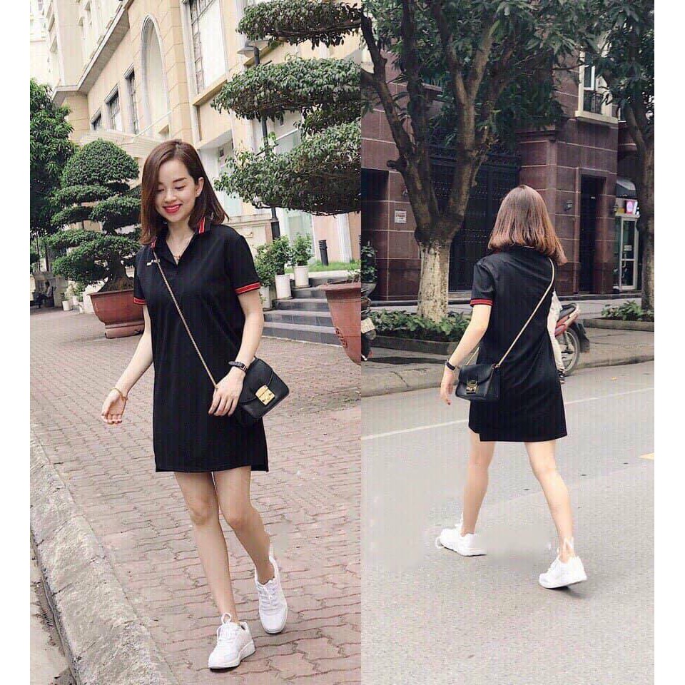 Đầm suông cổ sơ mi