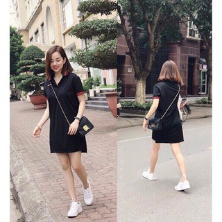 Đầm suông cổ sơ mi