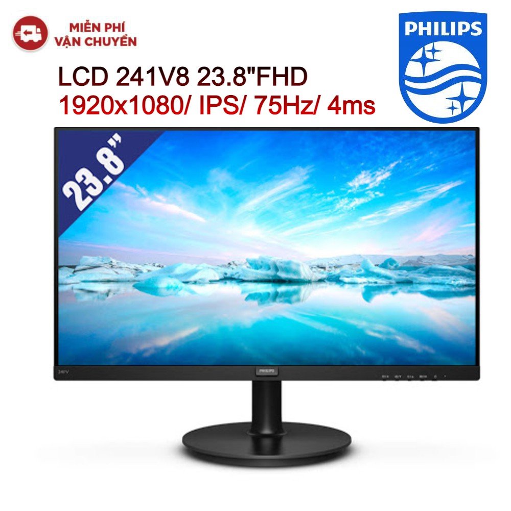 Màn hình máy tính LCD PHILIPS 241V8 23.8"FHD 1920x1080/ IPS/ 75Hz/ 4ms