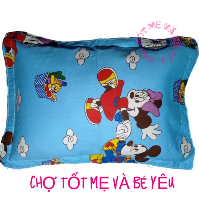 GỐI CHO BÉ ĐI HỌC CÓ VỎ THAY (COTTON THẮNG LỢI) 30X40CM