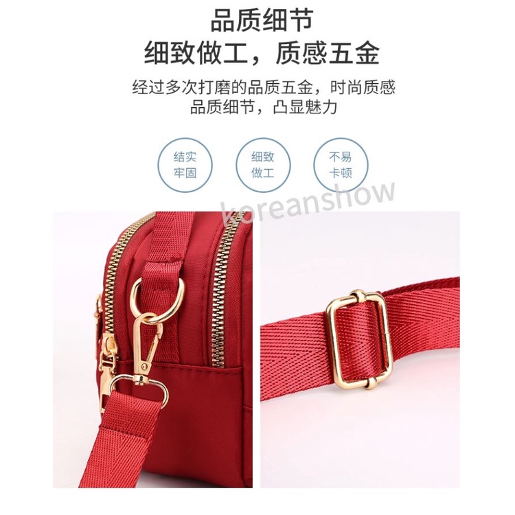 Túi xách nữ Túi đeo chéo vai màu đen/hồng chống nước phong cách Hàn Quốc cho nữ-77