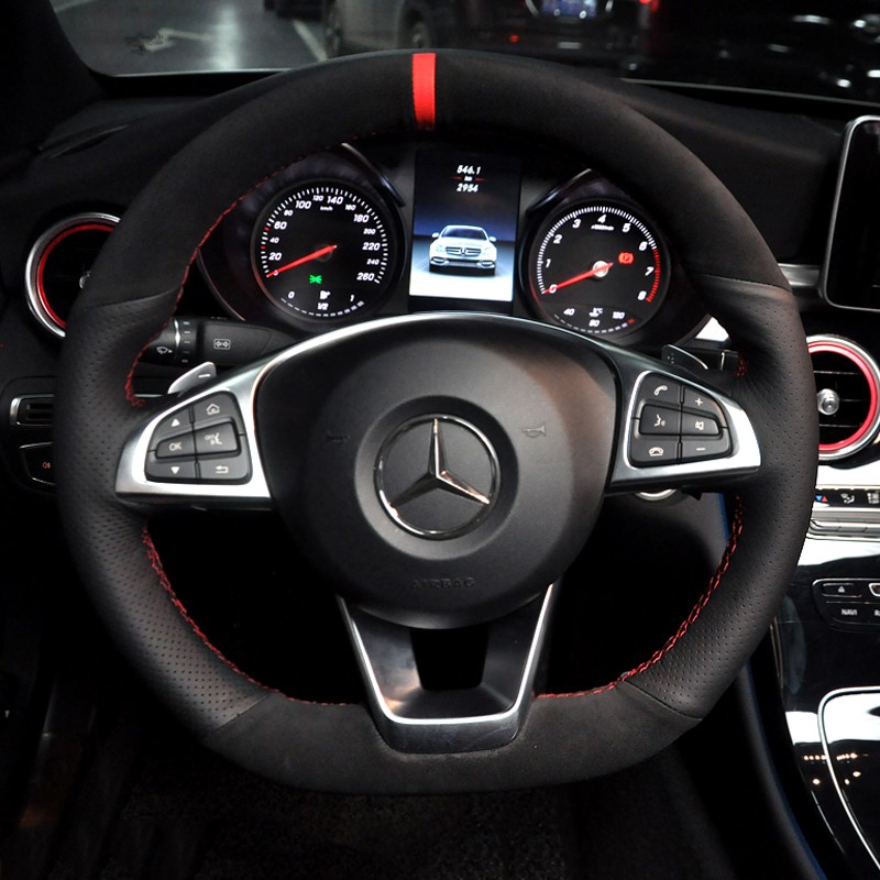 Phụ kiện trang trí vô lăng xe hơi bằng nhựa abs 52mm 57mm cho Mercedes Benz Glk Gla ml Gl Cla Cls Glc Gle Gls