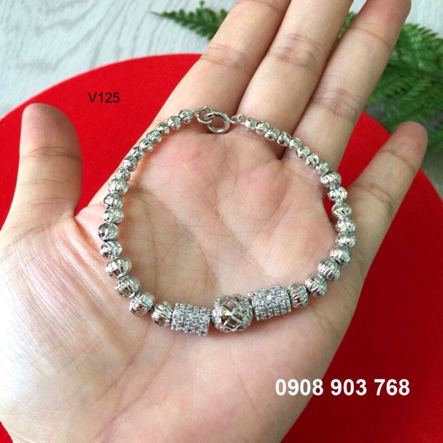 Vòng charm xi bạch kim cao cấp V125 Phát Lộc