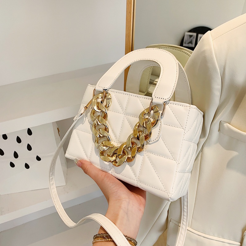 Túi Xách JASMIN NOIR Nữ Họa Tiết Caro Sang Trọng Phối Quai Xích Thời Trang