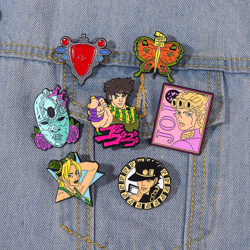 Ghim cài áo QIHEJEWELRY anime Nhật Bản JoJos Bizarre Adventure gắn ba lô