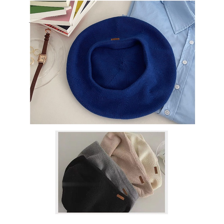 Mũ Beret Da Mỏng Thoáng Khí Phong Cách Hàn Quốc Cá Tính Cho Các Bạn Nữ