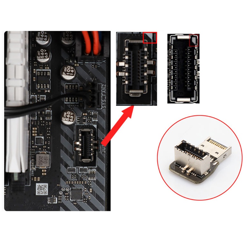 Bộ Chuyển Đổi Đầu Bo Mạch Chủ Trái Phải 90 Độ Tích Hợp Giao Diện Usb 3.1 20-Pin Type-C