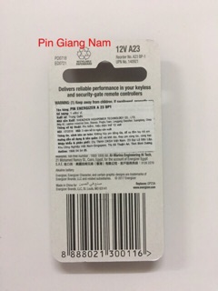 Pin A23 Energizer 12V vỉ 1 viên (pin cửa cuốn)