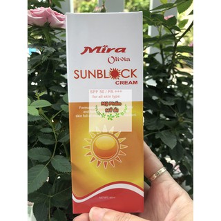 Kem chống nắng mira olivia sunblock cream spf50/pa+++