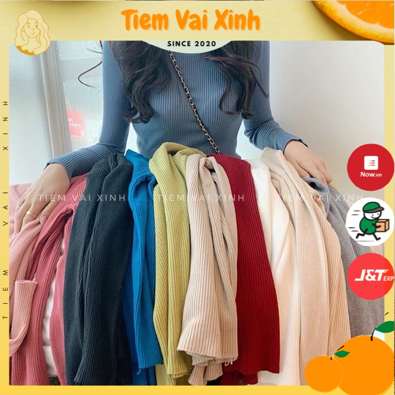 Áo Len Tăm Cổ 3 Phân Nữ  [FREESHIP]  Áo Len Nữ Ulzzang - Hàng Quảng Châu - [Tiệm Vải Xinh] - AL002