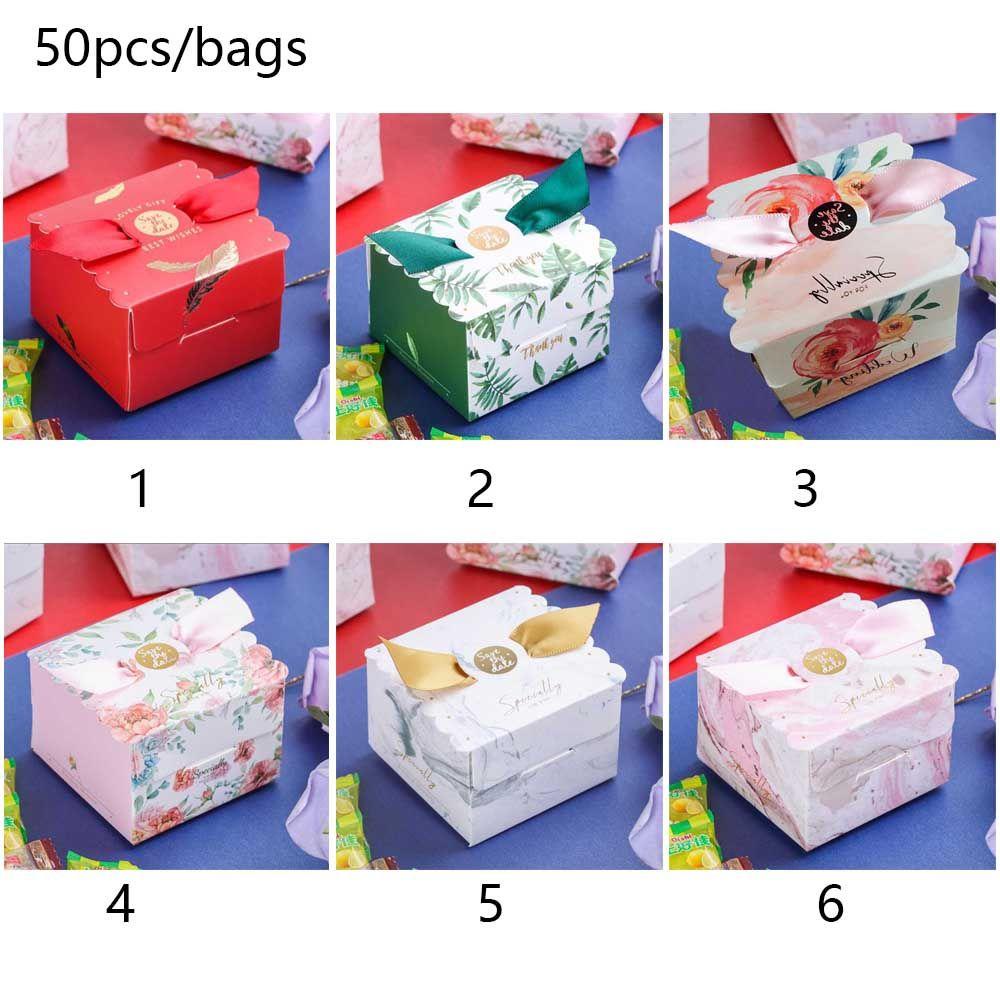 Hộp Quà Đựng Kẹo In Họa Tiết Cho Tiệc Cưới / Quà Lưu Niệm