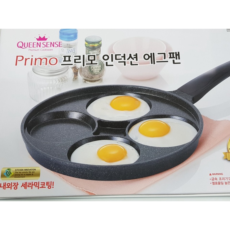 Chảo tròn 4 lỗ chiên trứng ốp la Hàn Quốc nấu bếp từ