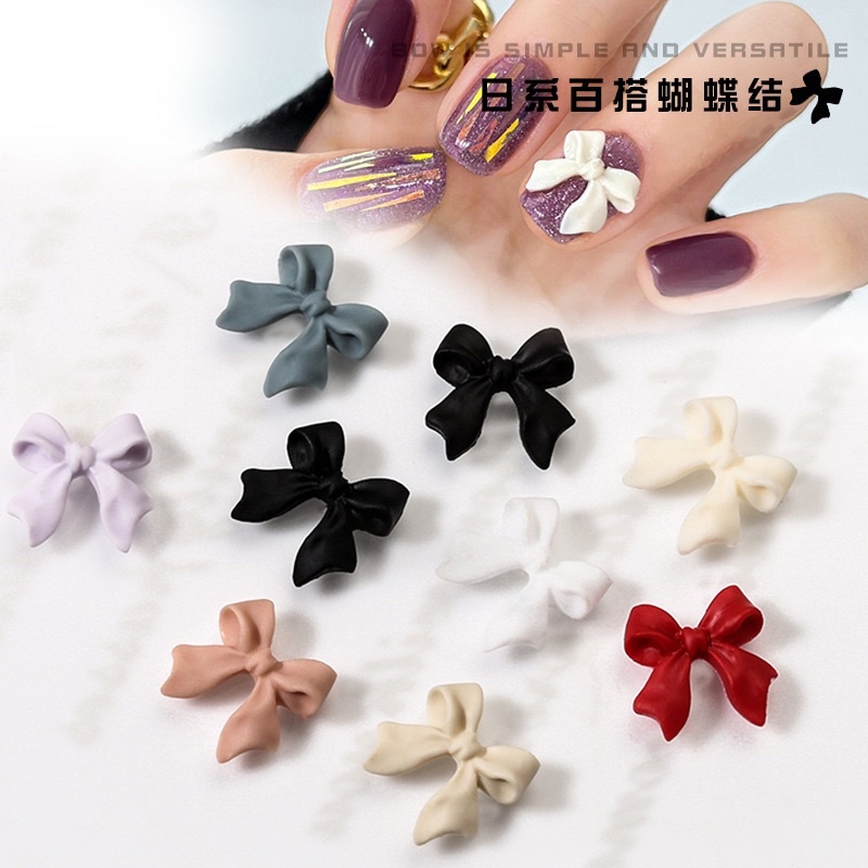 Các mẫu charm nơ xinh nhiều màu trang trí nail/móng tay