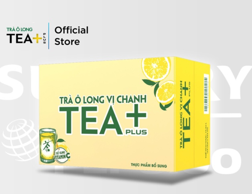 Thùng 24 Chai Trà Ô long Vị Chanh Tea+ (455ml/Chai)