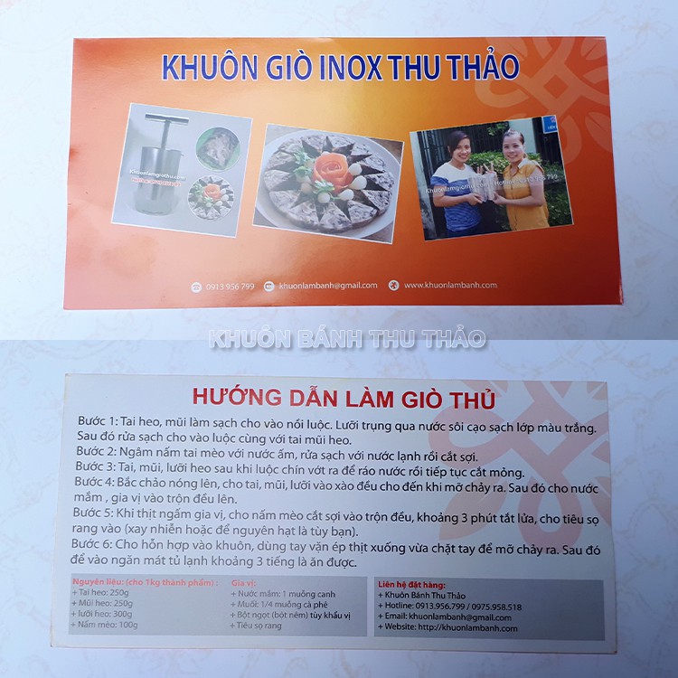 Khuôn giò thủ inox cao cấp 1kg