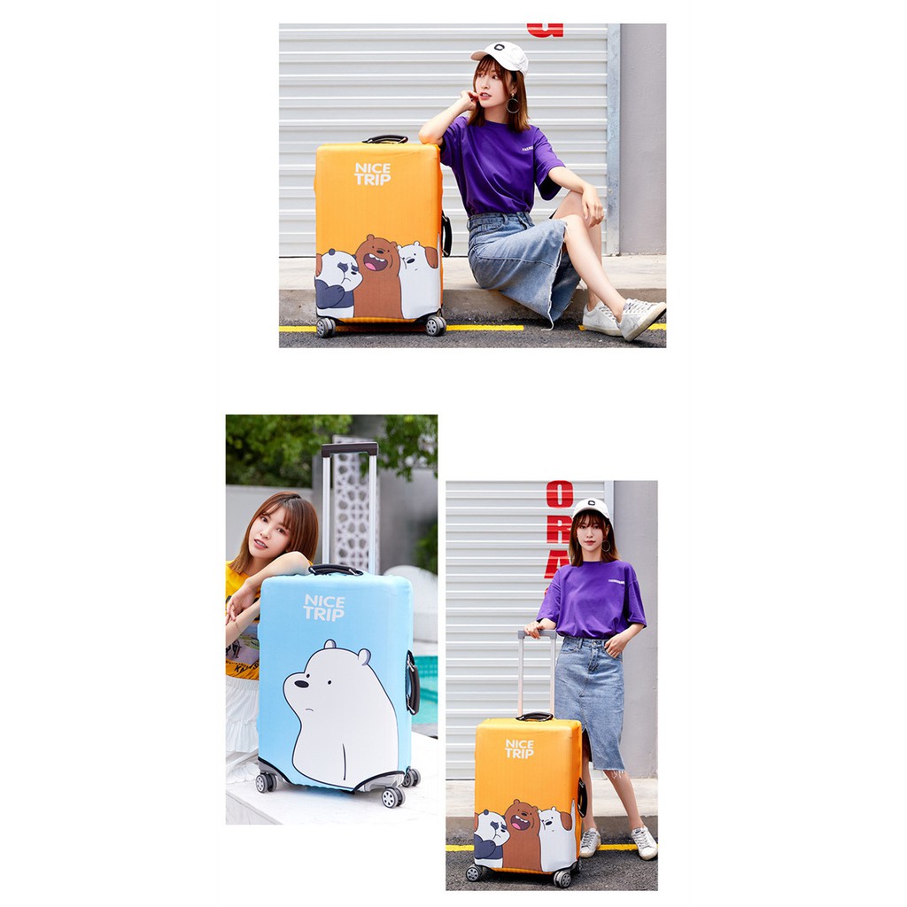 Vỏ Bọc Vali Chống Bụi Bằng Polyester Hình Thú Dễ Thương Kích Thước 19-32 Inch
