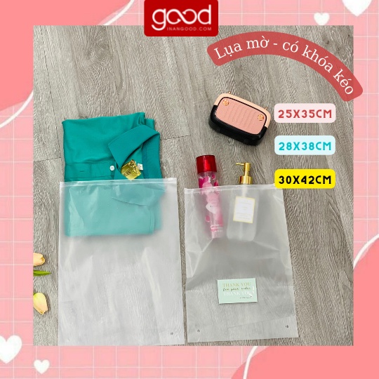 [giảm giá] 50 TÚI ZIP LỤA MỜ CÓ KHOÁ KÉO ĐỰNG QUẦN ÁO, MỸ PHẨM LOẠI 1 CÓ SẴN NHIỀU KÍCH THƯỚC