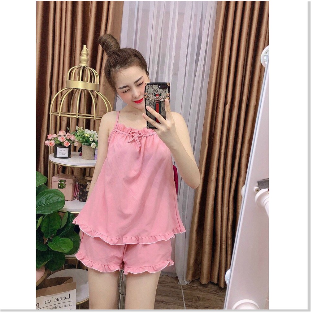 Set bộ tiểu thư mặc nhà Satin ngắn cực đẹp cho chị em KOKO MI FASHION