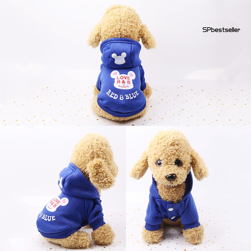 Áo Hoodie Dày Dặn Giữ Ấm In Họa Tiết Thời Trang Cho Thú Cưng