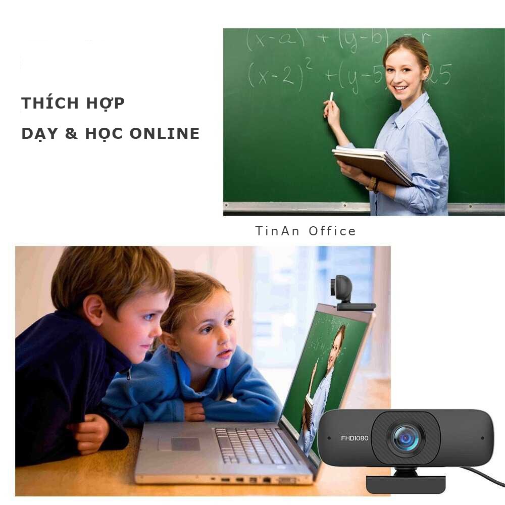 [ 1080P, Micro, 100 ° góc rộng ] Webcam C60 1080P Full HD Kèm Micro, Xoay 360 Độ, Góc nhìn siêu rộng, Hội Nghị Online