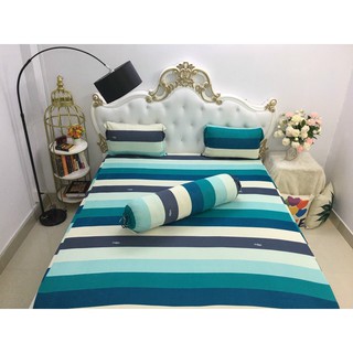 Bộ ga gối thun lạnh hàn quốc sọc ngang