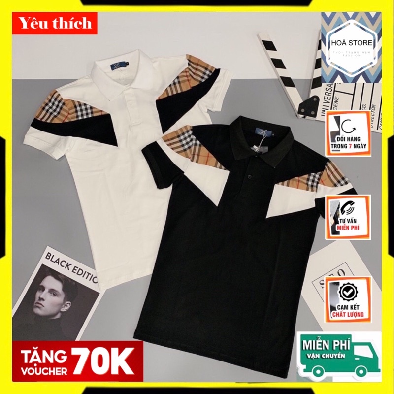 Mẫu mã mới 💥 áo thun nam phối nền chất liệu tốt from ôm sát body mã 7336