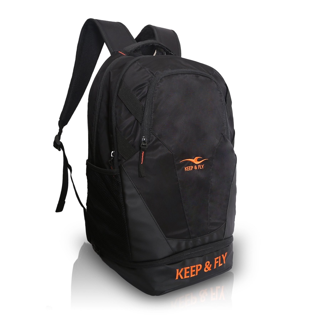 Balo Thể Thao KEEP &amp; FLY Sky Plus Đen Dung Tích 40L, Thiết Kế Gọn Nhẹ, Chống Thấm Nước, Ngăn Để Giày Bên Dưới