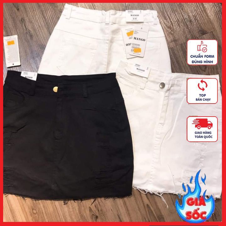 Chân Váy Kaki Rách Cực Xinh , Cực Cá Tính Hai Màu Đủ Size S-M-L
