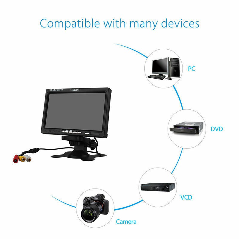 Màn hình LCD HD 12 V-24V 7 inch TFT có màu quan sát  cho ô tô