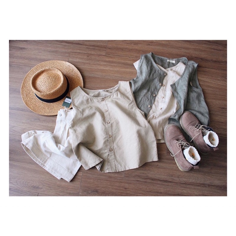 Áo sát nách premium linen