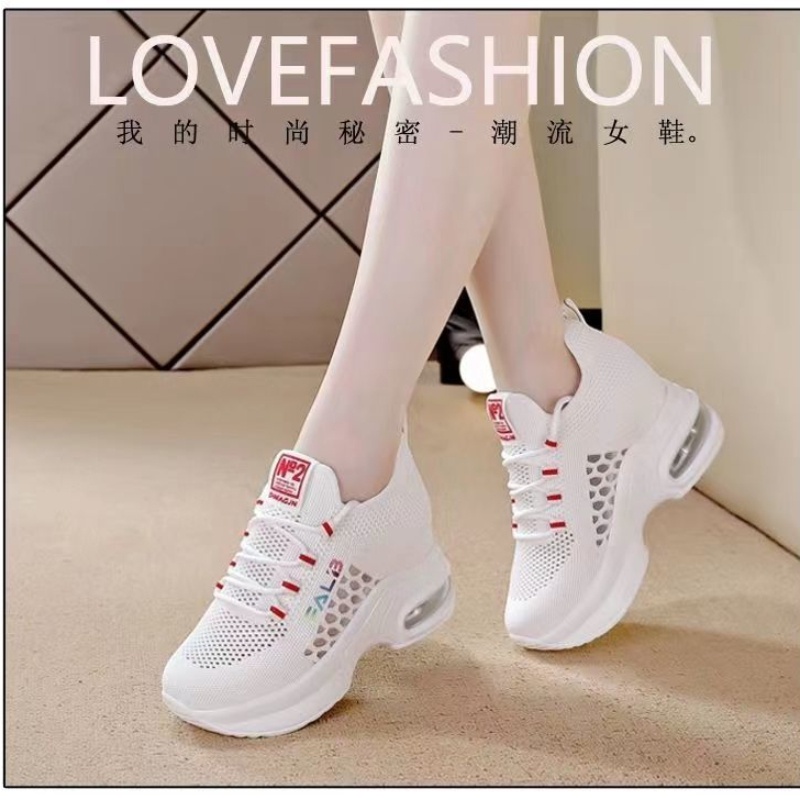 Giày Thể Thao Phối Lưới Thoáng Khí Đế Độn 8cm Thời Trang Mùa Hè Mới Cho Nữ