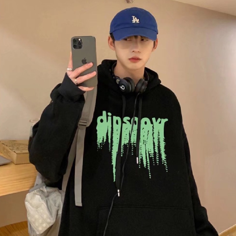 Áo hoodie Thể Thao Dáng Rộng In Chữ Phong Cách Hip Hop Đường Phố Hàn Quốc Thời Trang Mùa Đông Cho Nam [M-5XL]