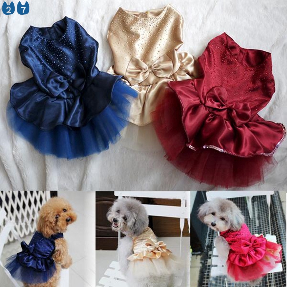 Đầm Cưới Lộng Lẫy 27Pets} XS-XXL Thời Trang Mùa Hè Cho Cún Cưng