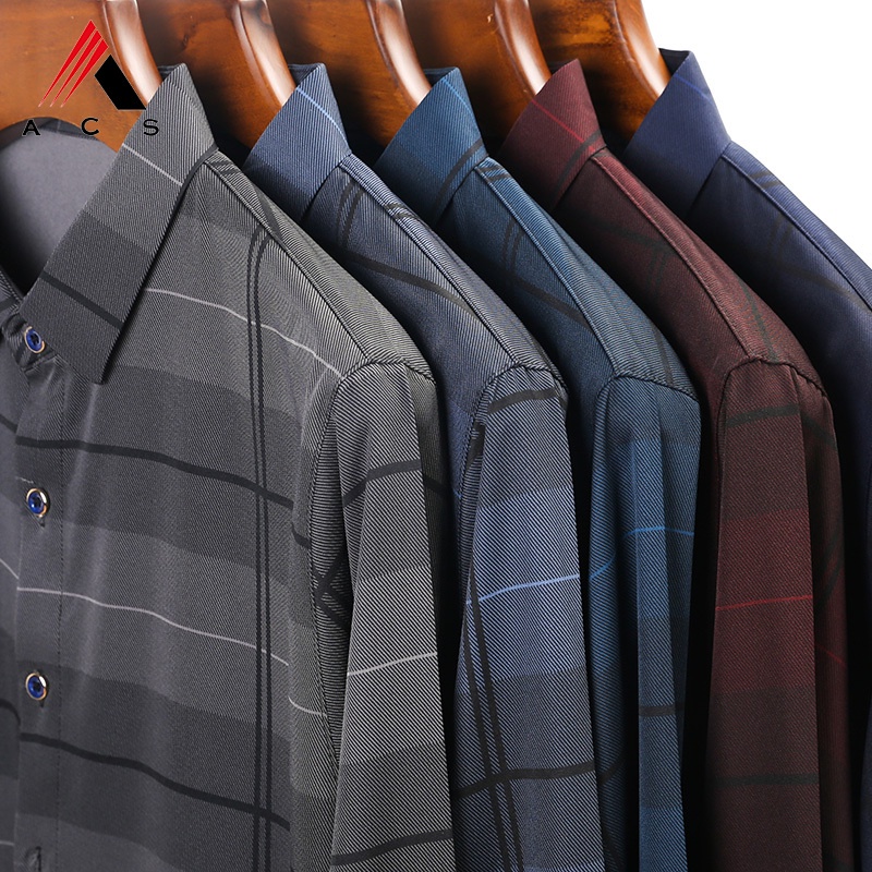 Áo Sơ Mi Dài Tay Họa Tiết Sọc Caro Thiết Kế Mới Cao Cấp Thời Trang Công Sở Cho Nam
