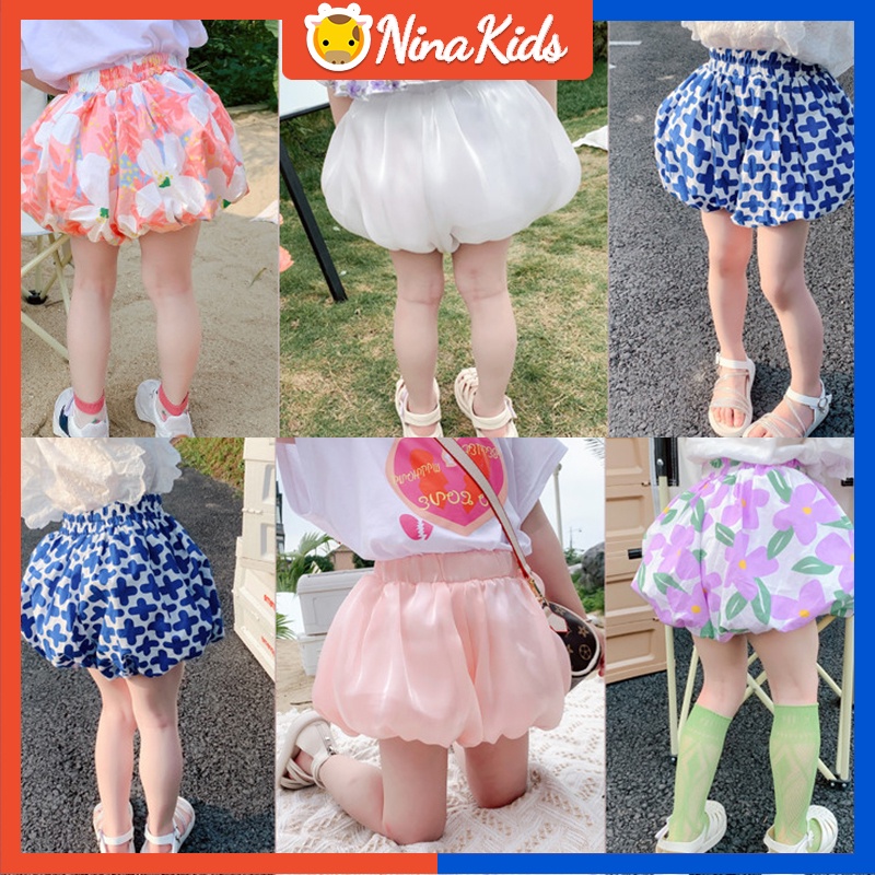 Quần Short Mỏng Họa Tiết Hoa Xinh Xắn Thời Trang Mùa Hè Cho Bé Gái 1-6 Tuổi
