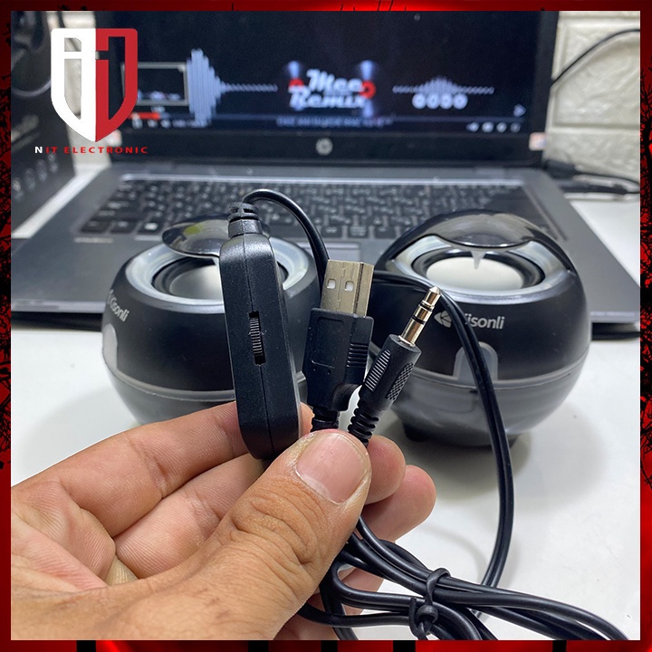 Loa nghe nhạc máy tính laptop 2.0 Kisonli S999 mini có dây loa vi tính pc để bàn chính hãng