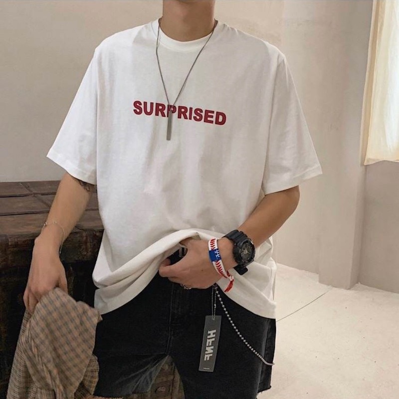 Áo thun phông nam nữ PINK tay lỡ form rộng SURPRISED Unisex