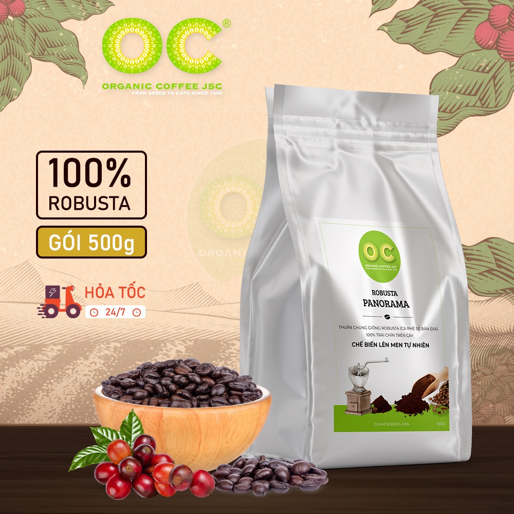 Cà phê rang xay Robusta hữu cơ nguyên chất 100% PARANOMA, Cafe rang xay dùng pha phin pha máy từ Organic Coffee JSC