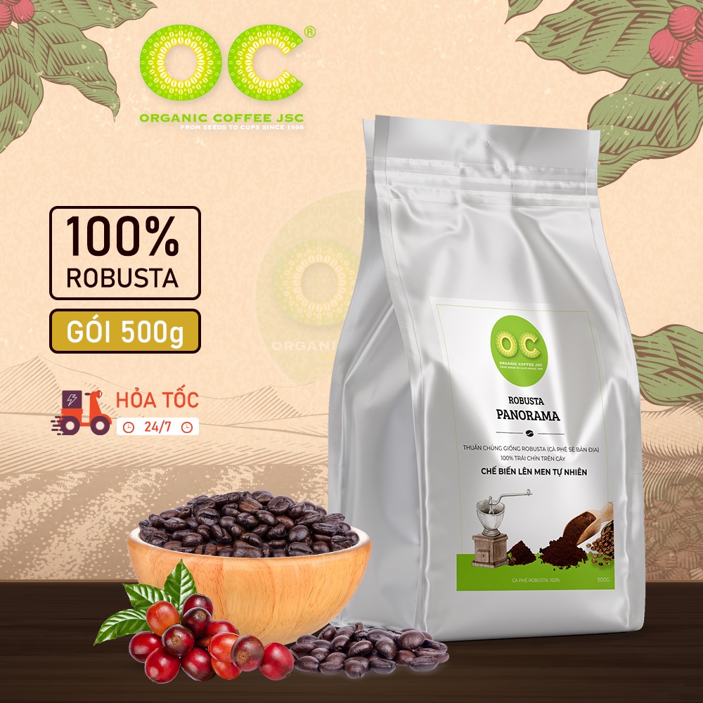 Cà phê rang xay Robusta hữu cơ nguyên chất 100% PARANOMA, Cafe rang xay dùng pha phin pha máy từ Organic Coffee JSC